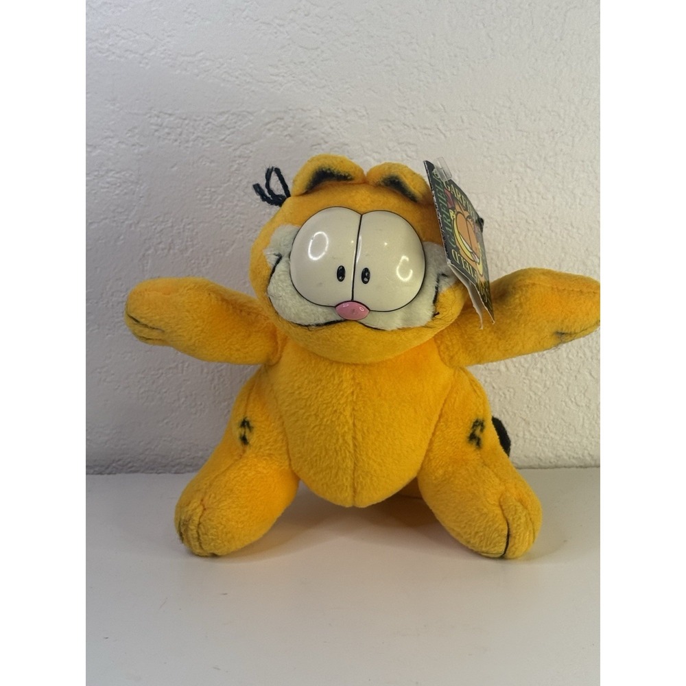 Garfield Plush Stuffed Animal 8" Vintage 1978 Paws Fine Toy Co Orange Cat